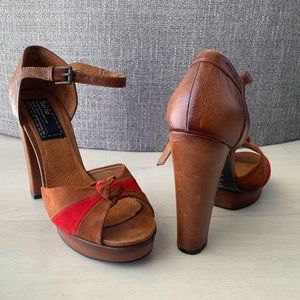 Bertie High Heels Leather Tan size 9